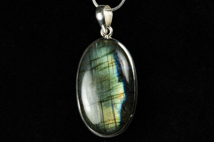 Brilliant Labradorite Pendant (Necklace) - Sterling Silver #192261